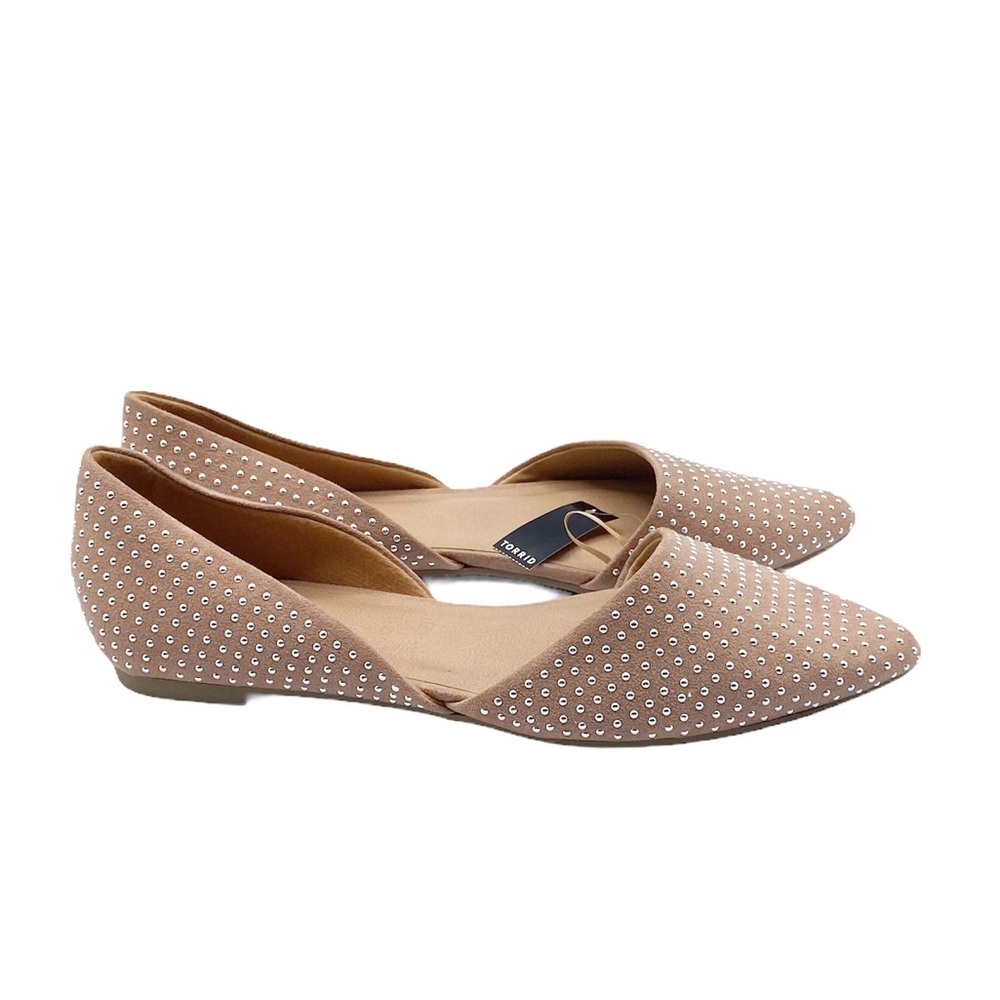 Torrid Tan Flats Studded Shoes Vegan D Orsay